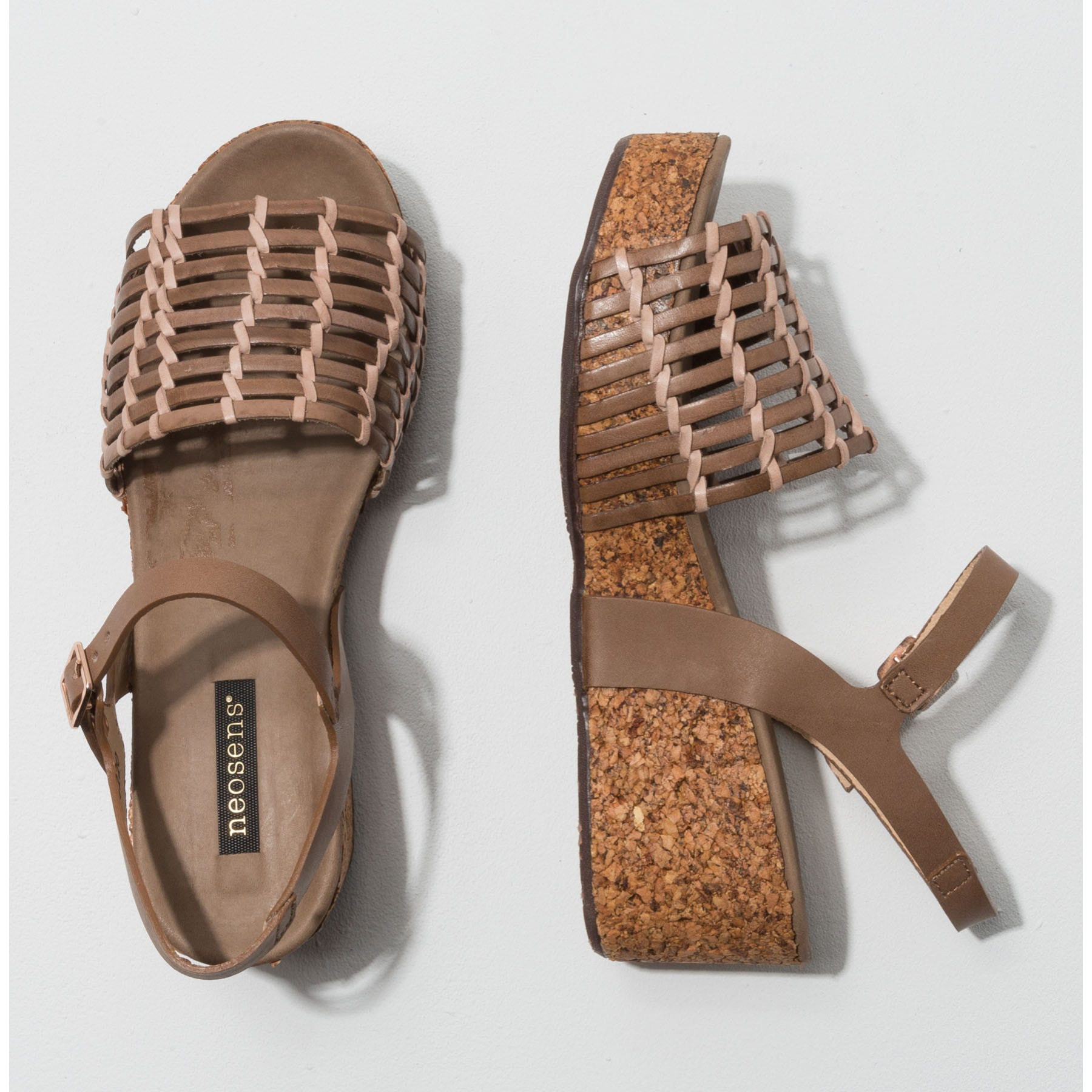 Sandalia de cuña S3220 BRAIDED TAUPE / ARROBA color Taupe
