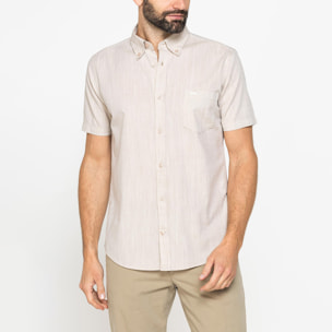 CAMICIA IN COTONE FIAMMATO EFFETTO LINO
