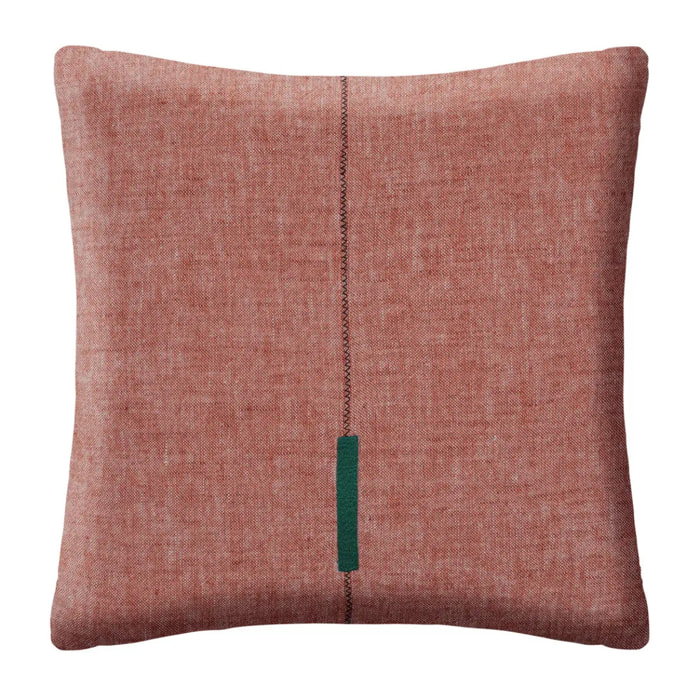 Coussin "Linah" - motifs brodés - coton - rose terracotta - 55x55 cm