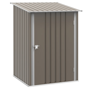 Abri de jardin - remise pour outils - cabanon porte verrouillable - dim. 1L x 1,03l x 1,6H m - tôle d'acier ondulée taupe