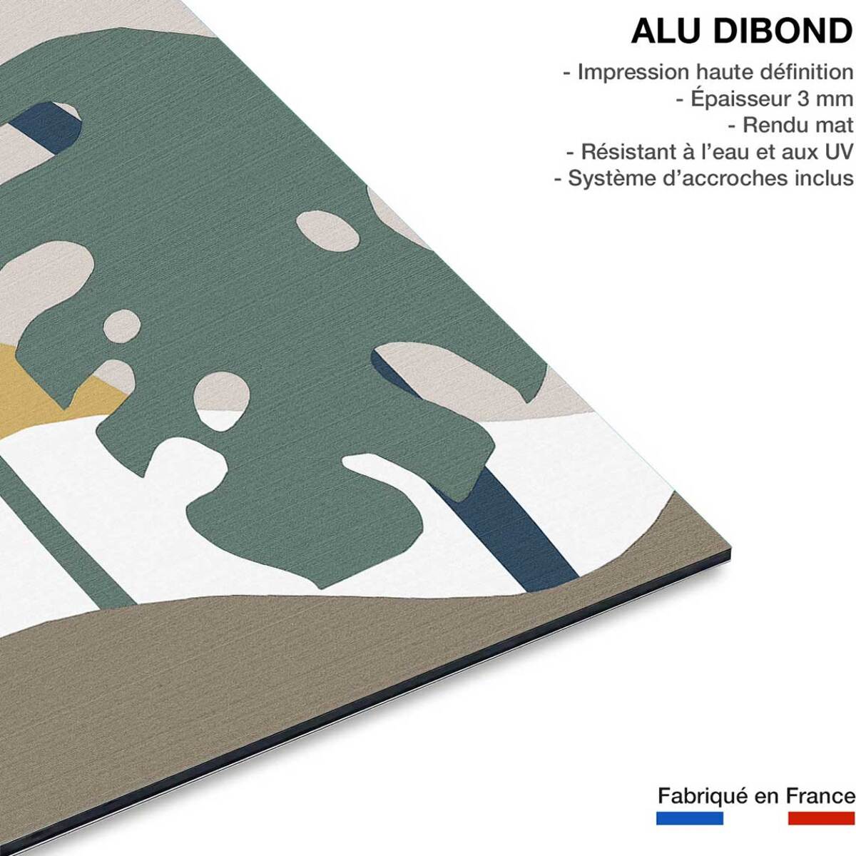 Tableau Monstera effet tissé Tableau alu Dibond