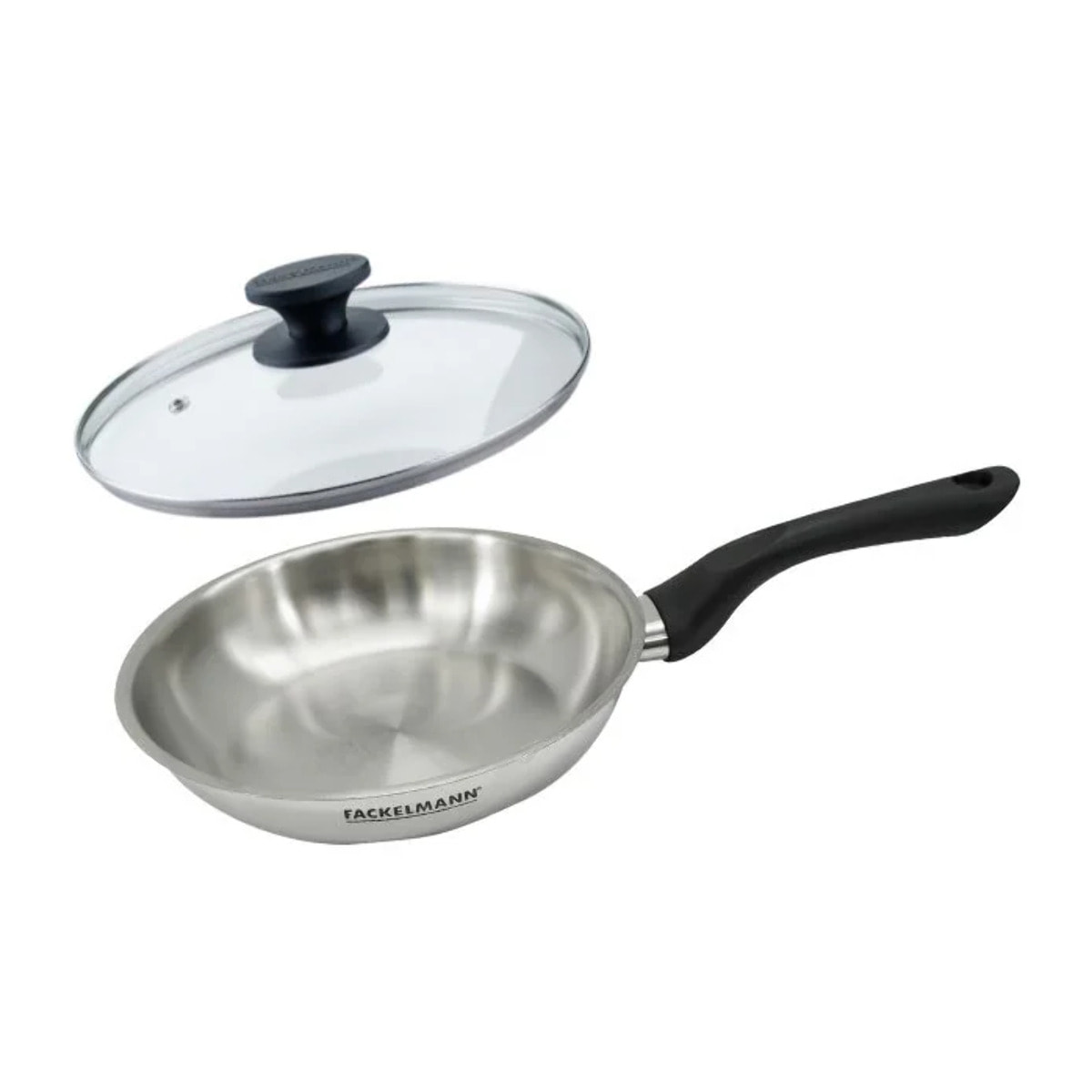 Set poêle 20 cm en inox et couvercle verre Fackelmann Geneva