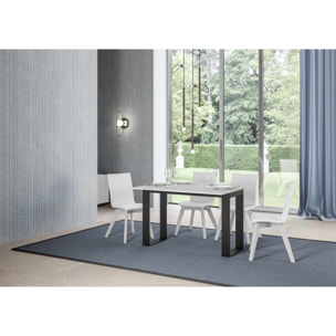 Mesa tipo libro 120x45/90 cm Tecno Double Fresno Blanco estructura Antracita