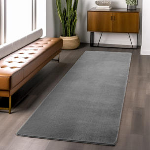 ALBA - Tapis doux gris à poils courts