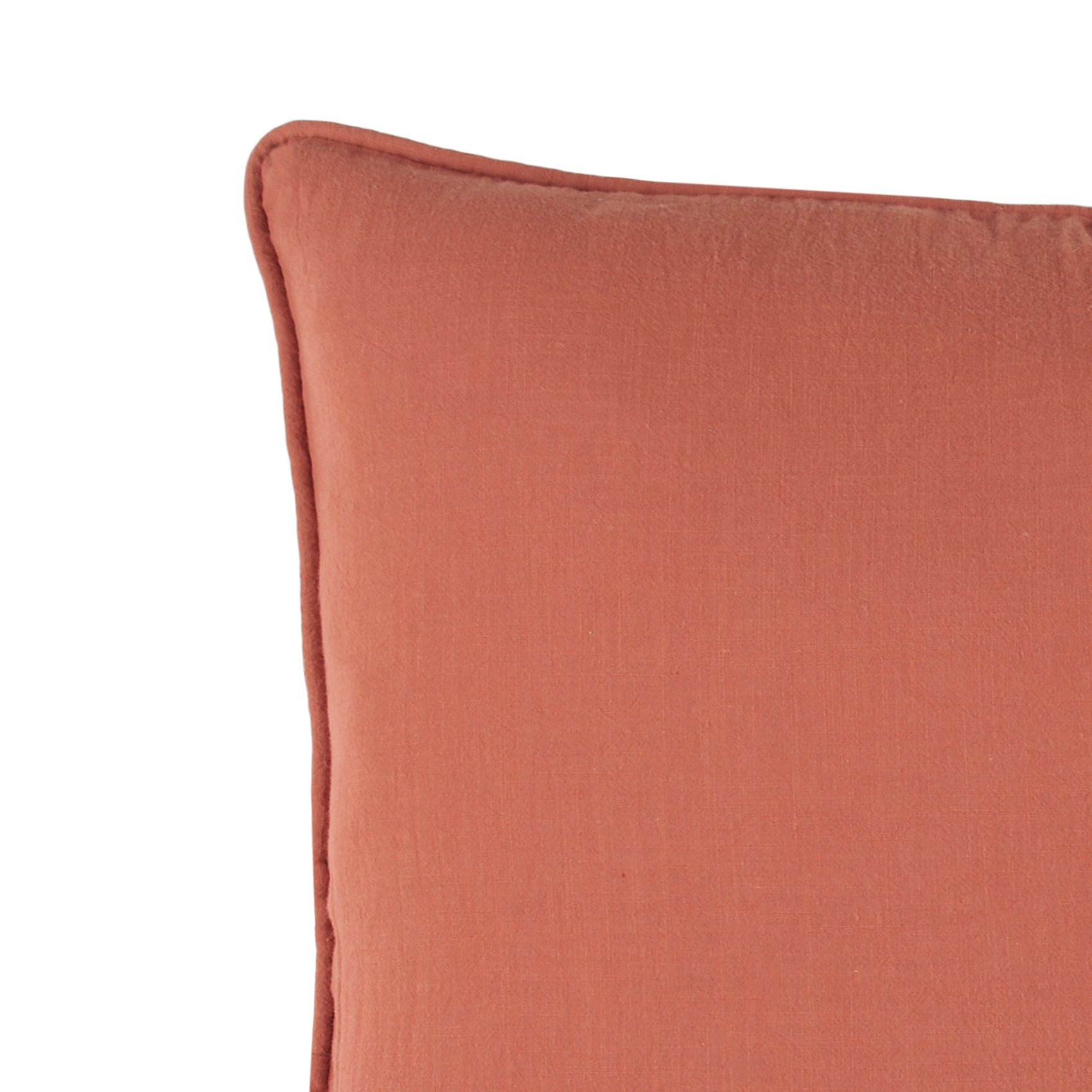 Coussin Windsor passepoilé uni - Terracotta