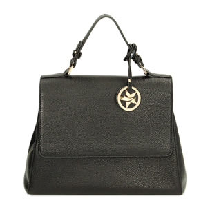 Borsa a mano in pelle nera
