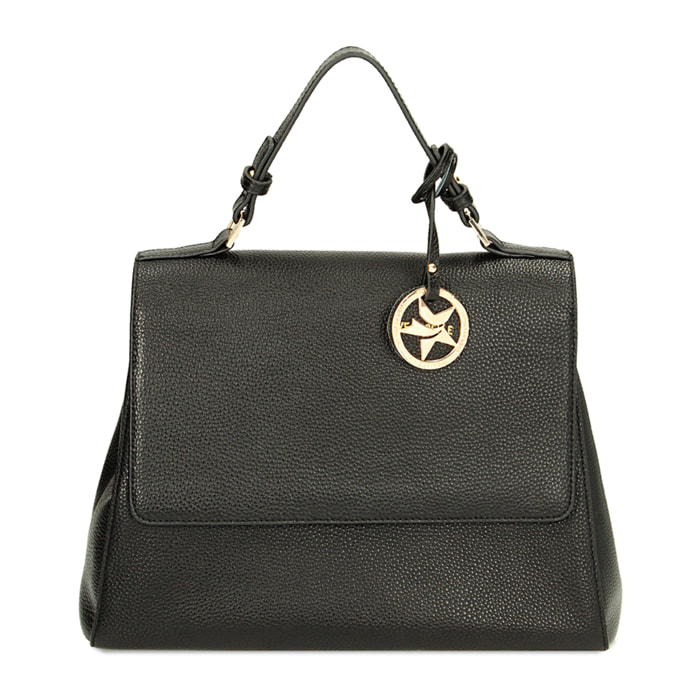 Borsa a mano in pelle nera