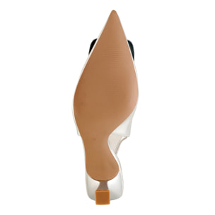 Decolletè slingback con tacco basso a rocchetto