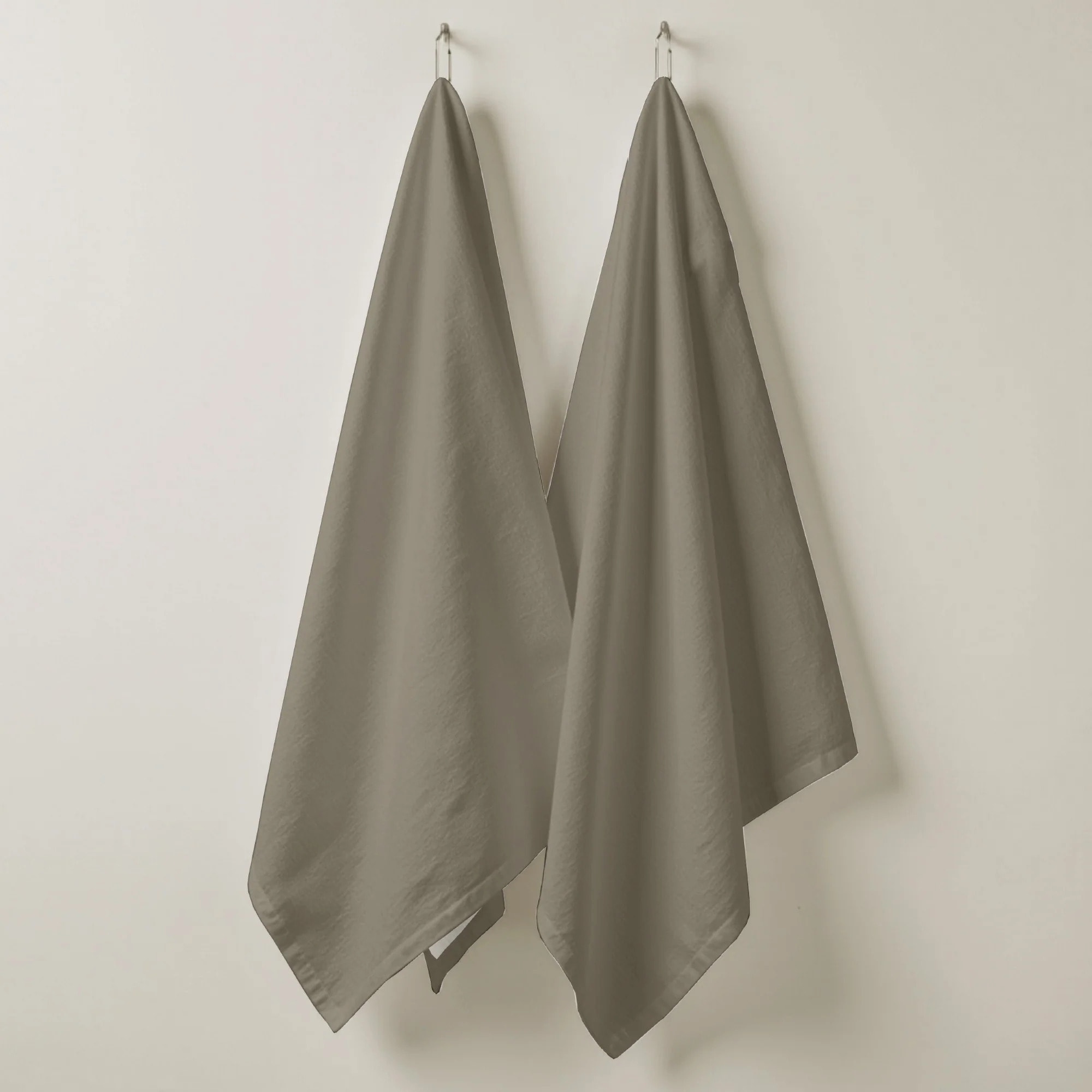 Lot de 2 torchons de cuisine 100% coton Harvard Taupe