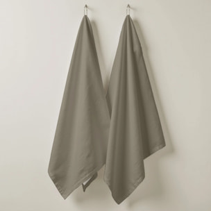 Lot de 2 torchons de cuisine 100% coton Harvard Taupe