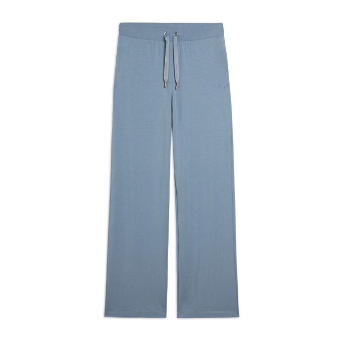 Pantaloni Sportivi con gamba Wide Leg e strass