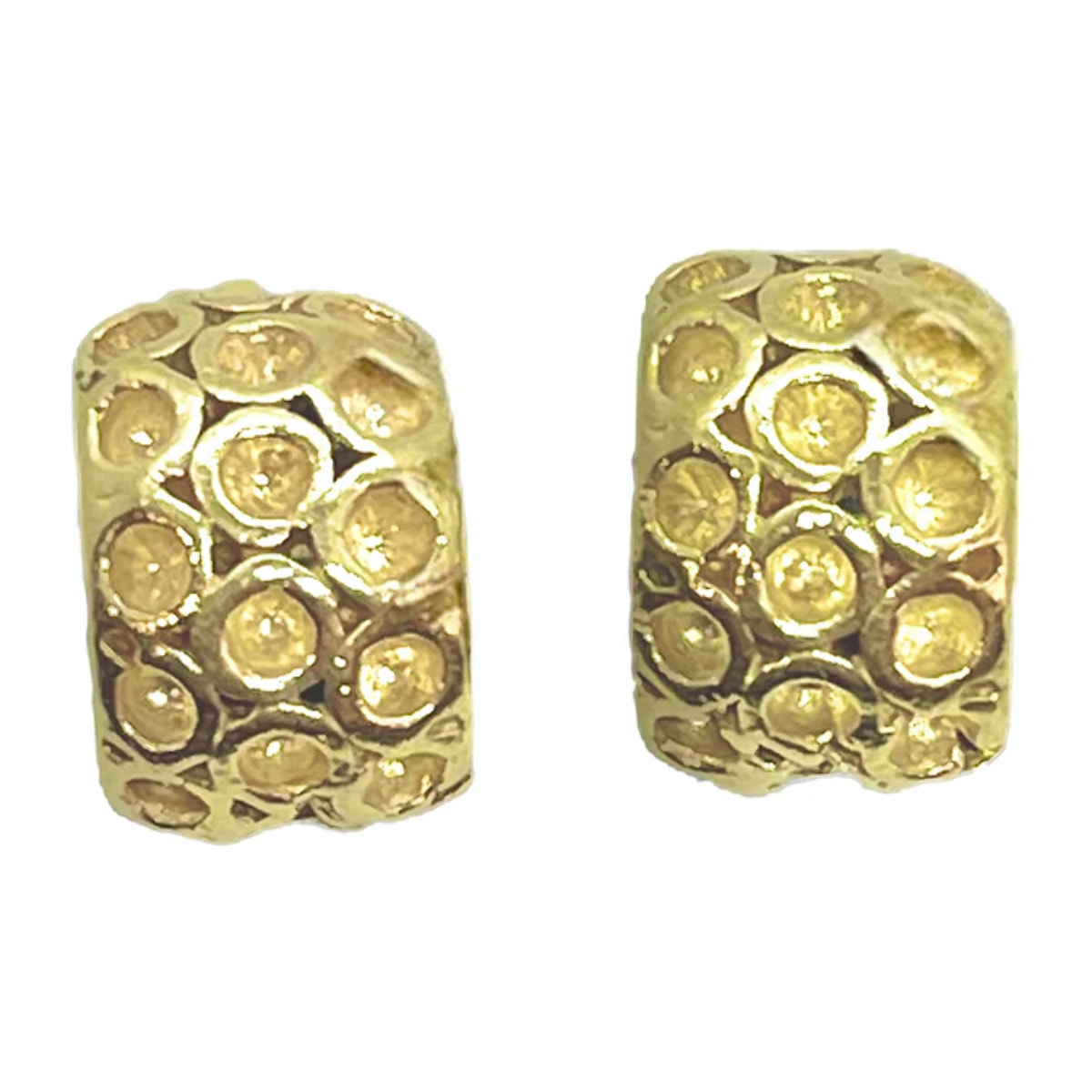 Pendiente Dots medio aro mini en dorado