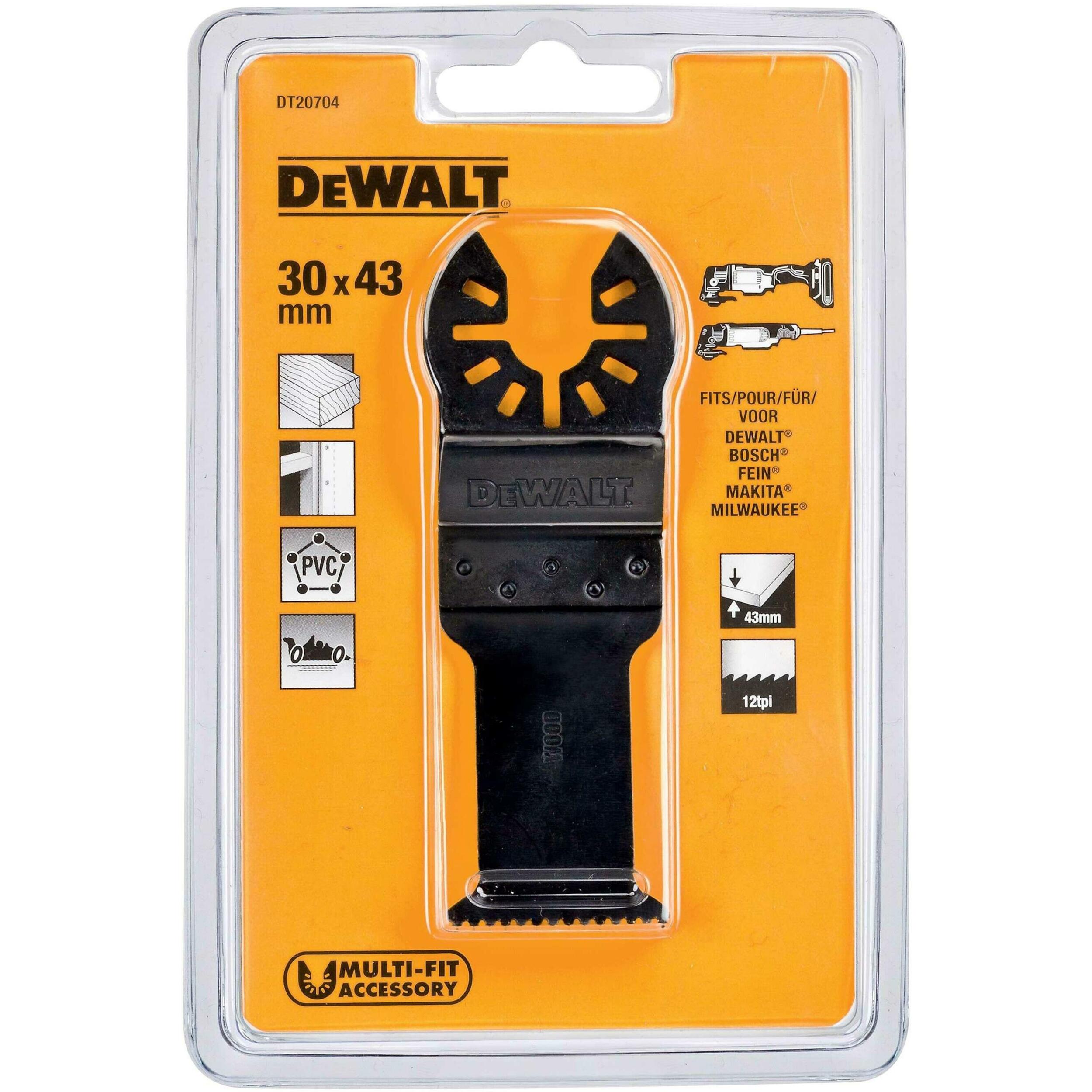 Lame 30 x 43 mm BiM pour multi-cutter - DEWALT - DT20704-QZ