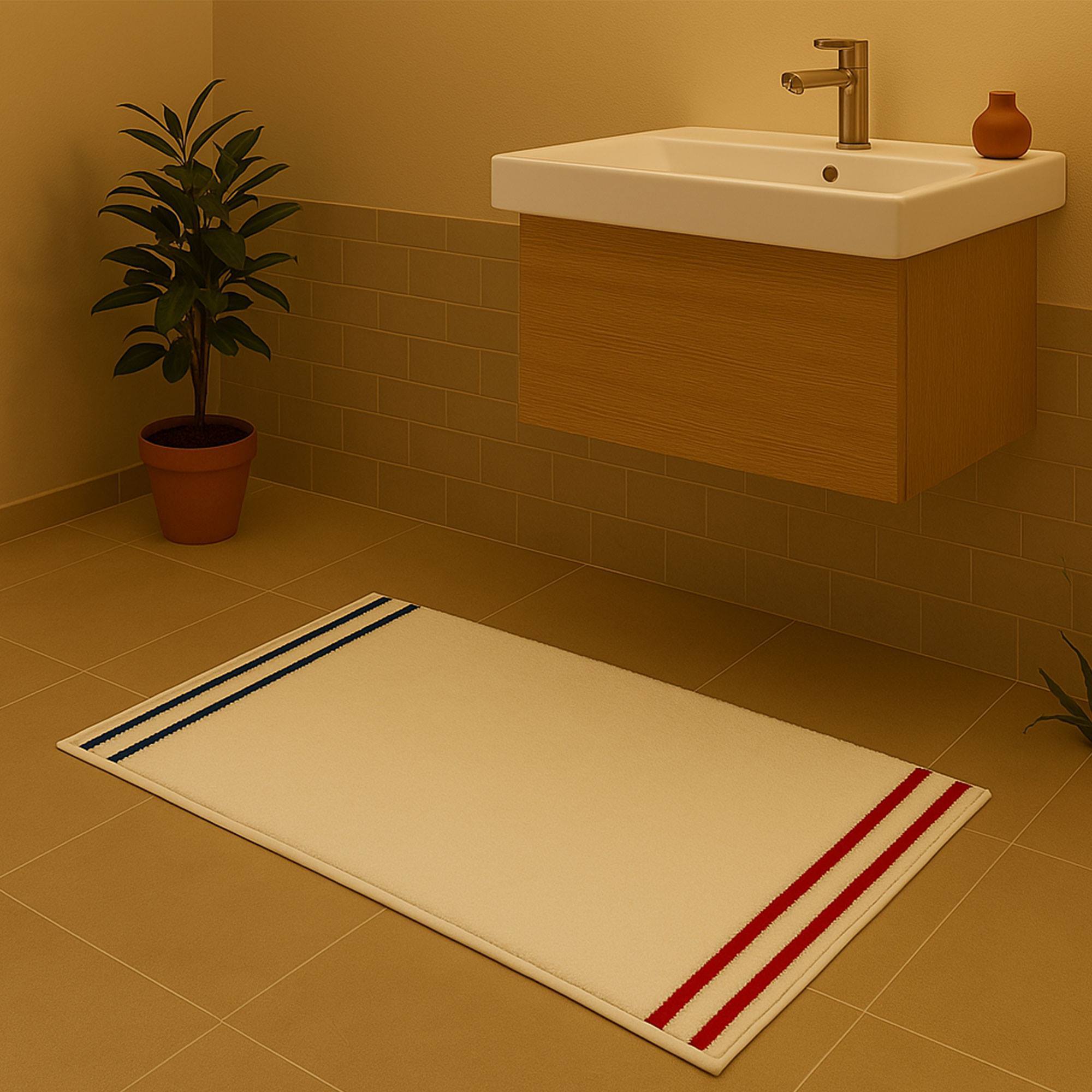 Alfombra de baño 50x80cm 100% algodón 800gsm rizo teñido color crudo el ganso