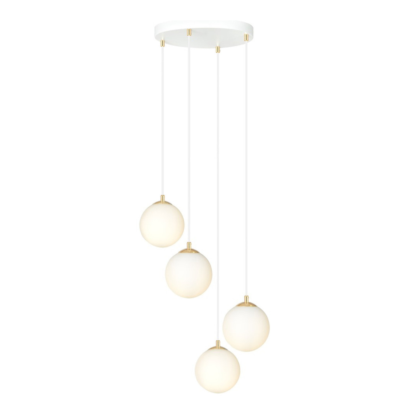 Lampada a sospensione ROYAL in acciaio bianco e oro
