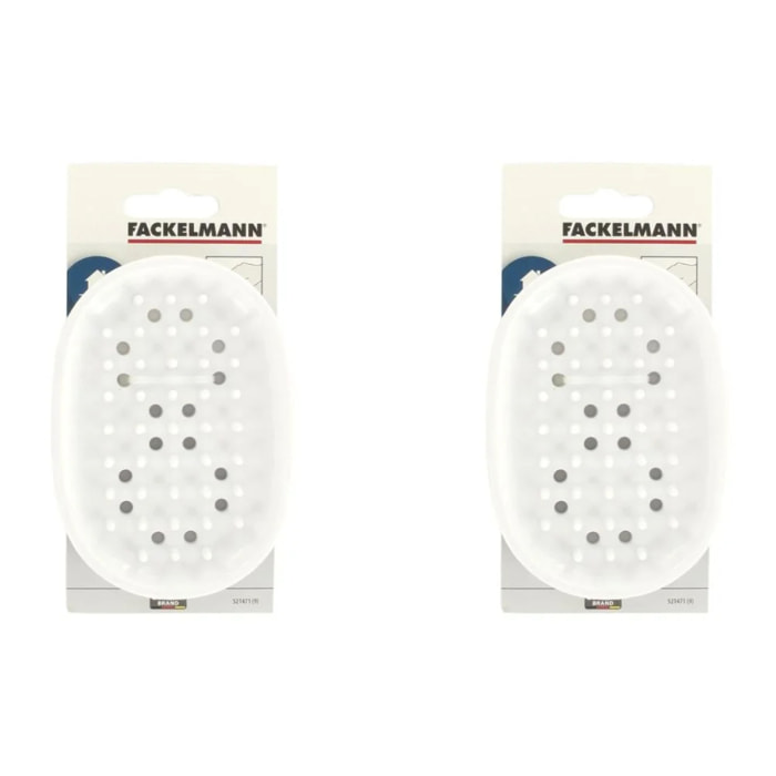 Porte savon en plastique lot de 2, accessoire pratique pour salle de bain dimensions 12,7 x 9 cm Fackelmann Tecno
