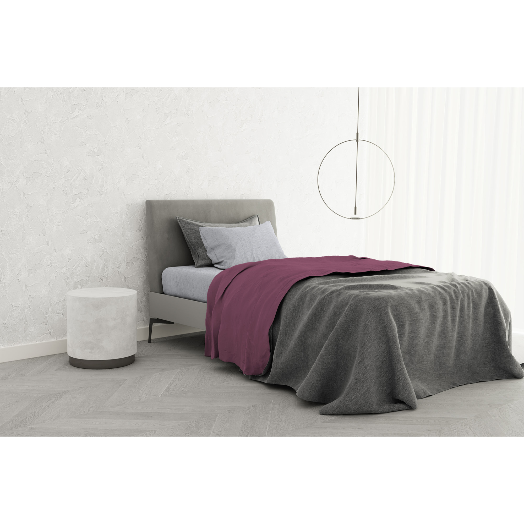 COMPLETO LETTO TRENDY CHIC MADE IN ITALY COTONE- VINACEO SINGOLO