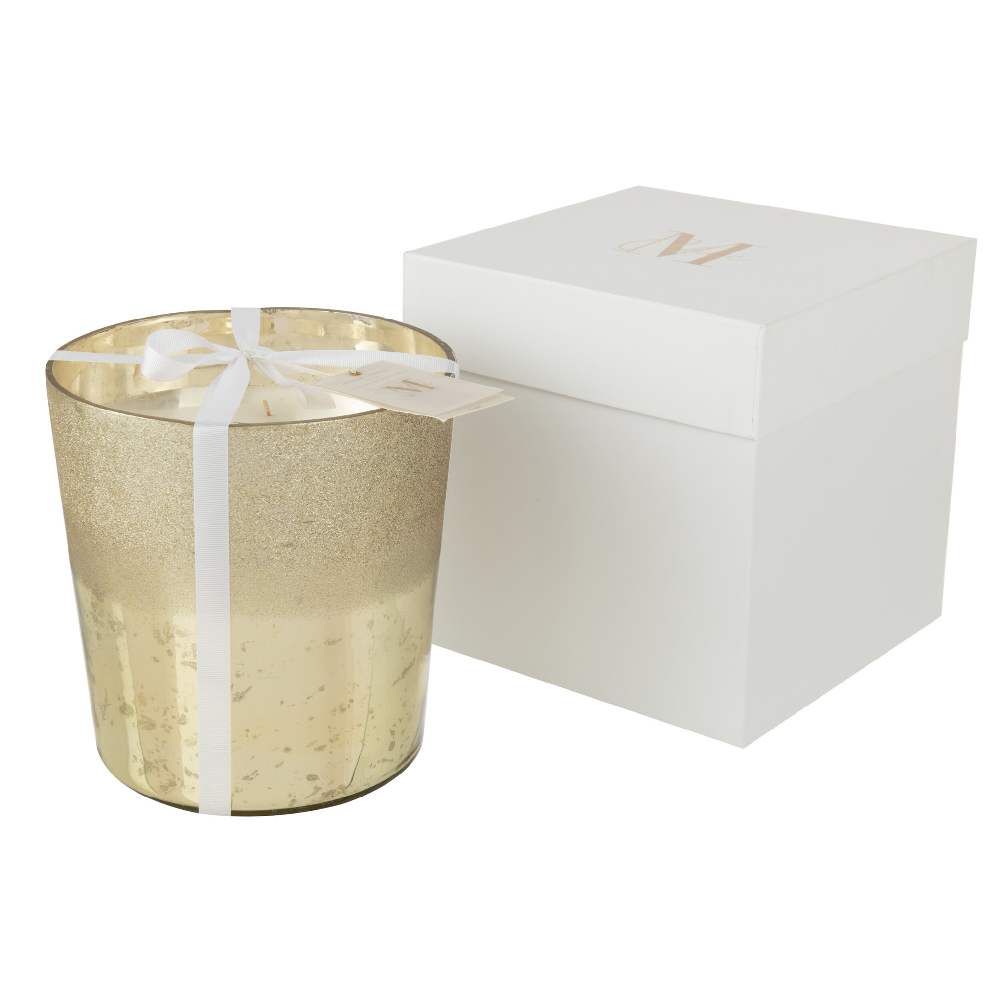 J-Line bougie parfumée M-Chic - verre - or - large - 140H