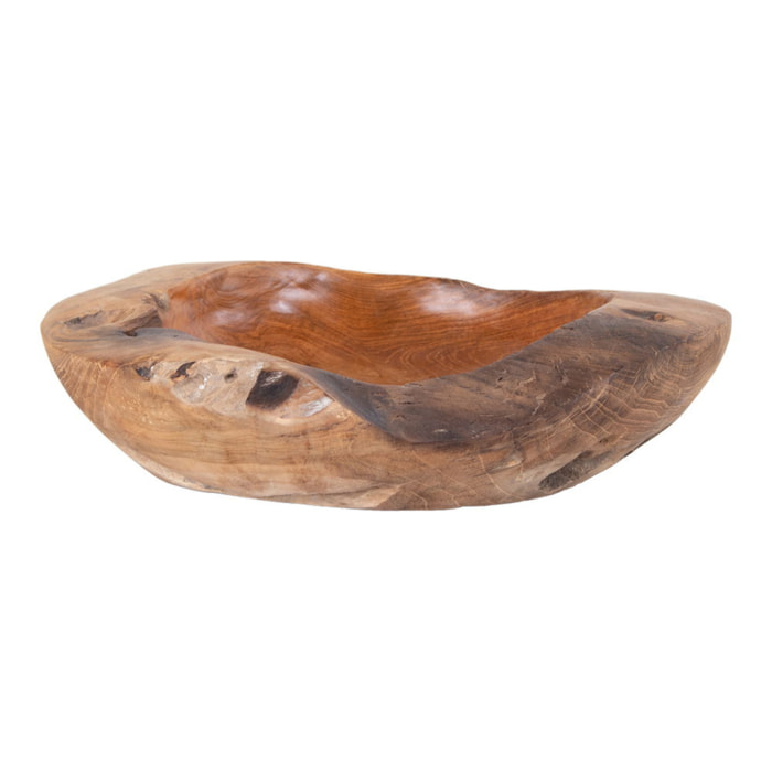 Ciotola decorativa Rio in teak naturale con forma organica ø30x10 cm