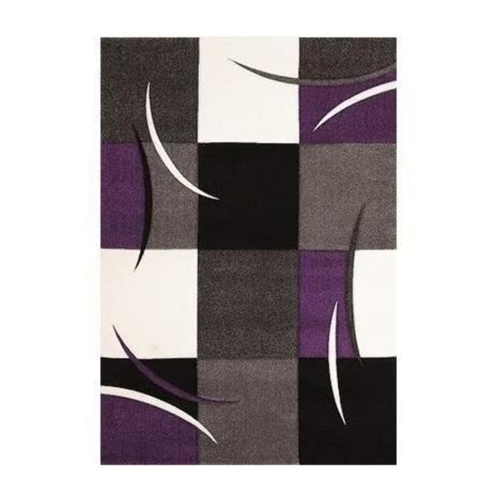 Tapis salon et chambre tissé motif damier TIHO