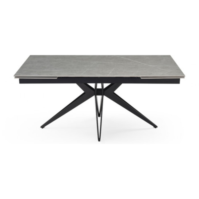 Table extensible en céramique marbre grey L160/240cm - 9 piètements - UNIK