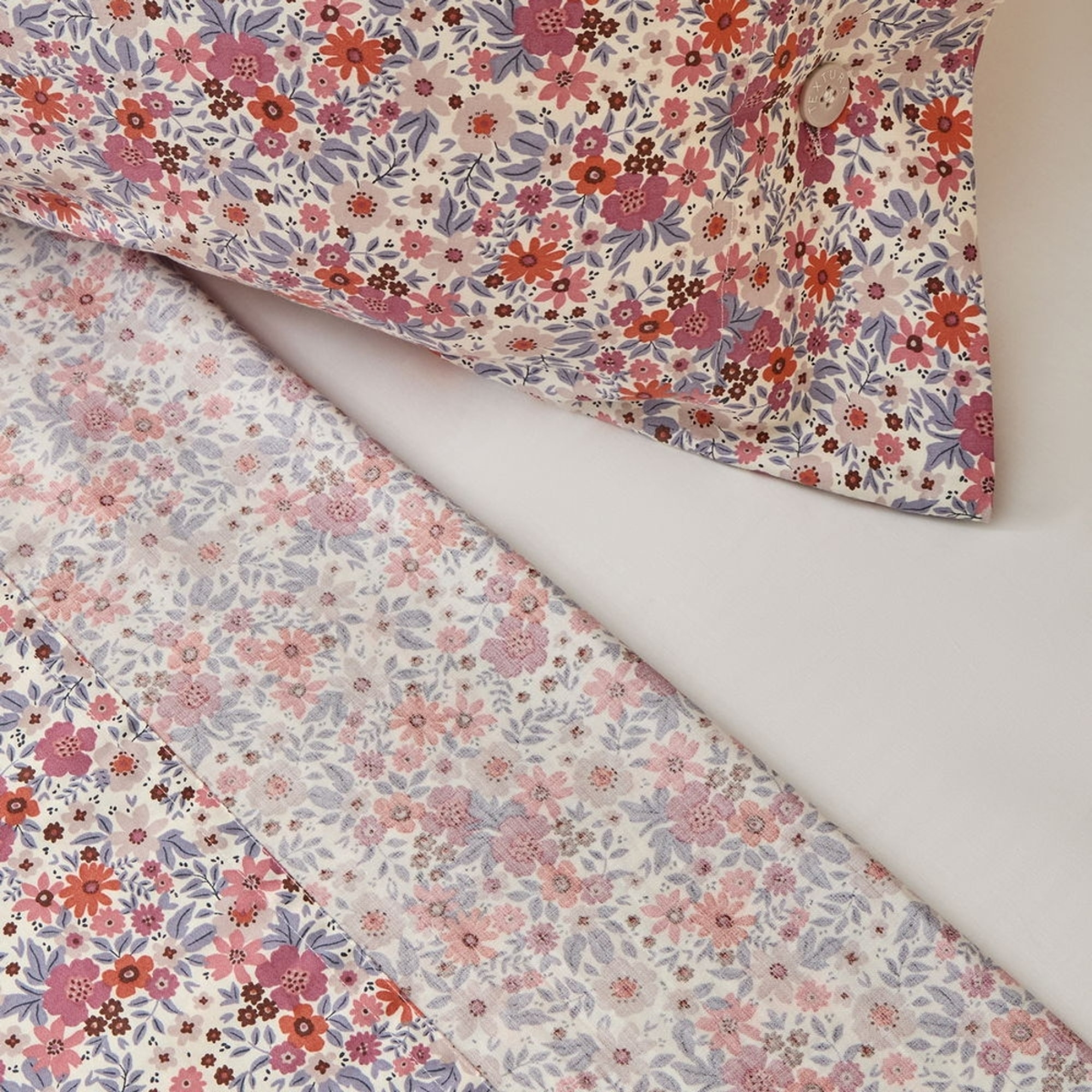 Sábana algodón sostenible flores Onflo color azul 100% Algodón percal