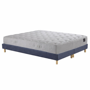Ensemble matelas ressorts ensachés COMÈTE, H27 cm, sommier bleu
