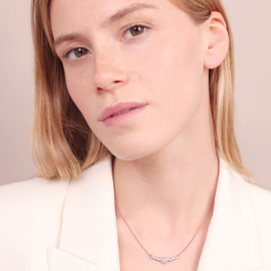 Collana Cuore con Pavé e Punti Luce in Cubic Zirconia