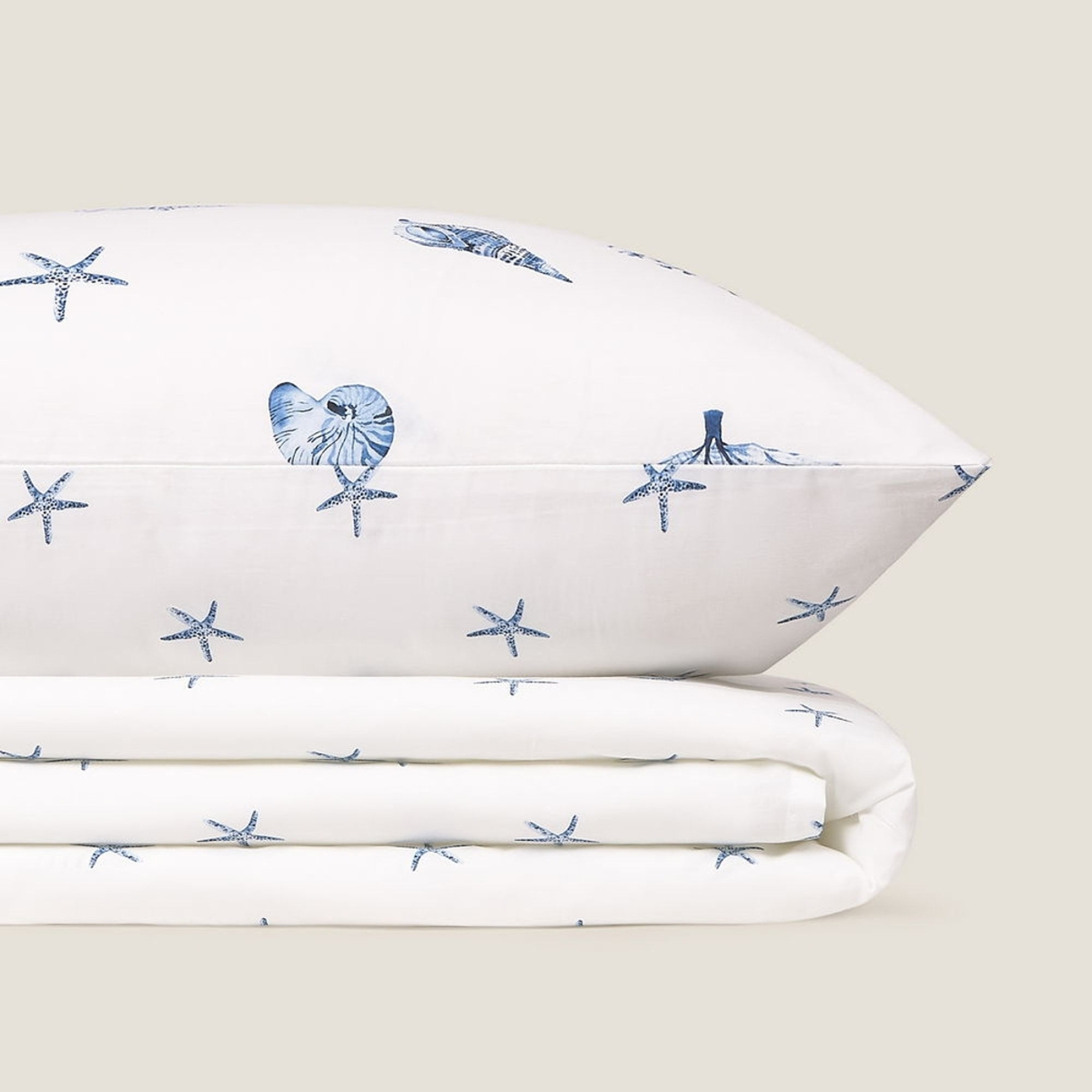 Sábana de algodón 180 hilos estrellas de mar Crea color azul 100% Algodón percal