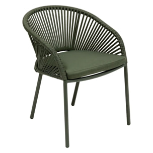 Fauteuil de jardin Oryon empilable vert laurier