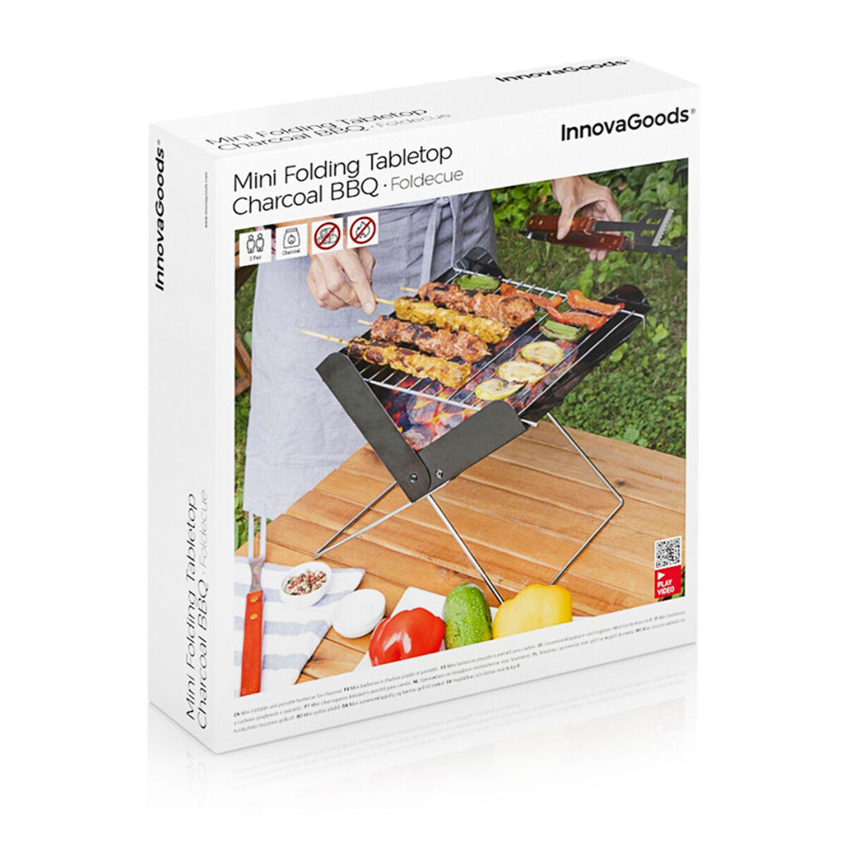 Mini-barbecue Pliable Portable pour Charbon Foldecue InnovaGoods