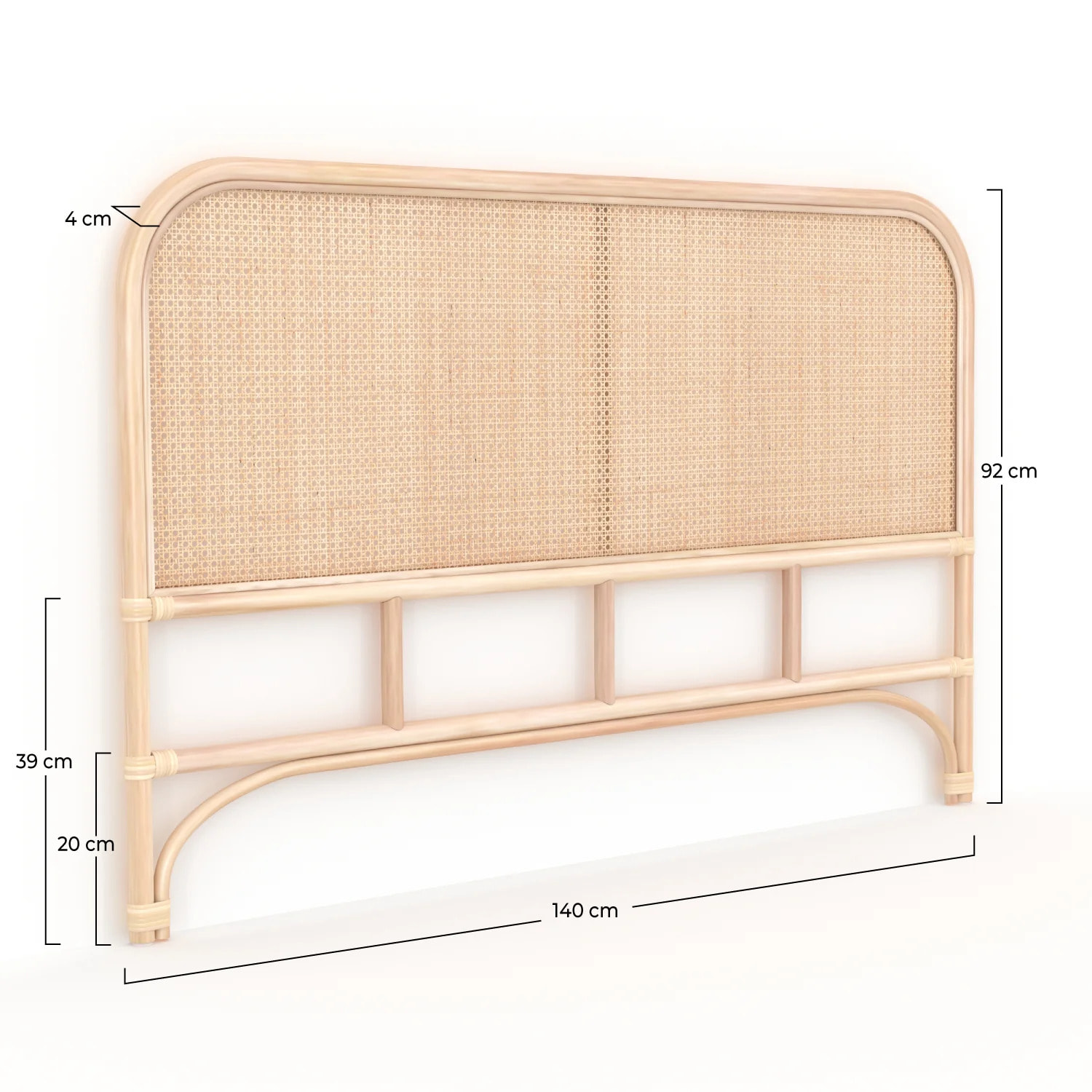 Tête de lit en rotin et cannage 140 cm - Naïra