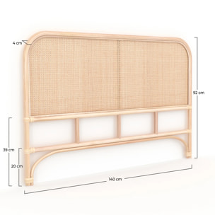 Tête de lit en rotin et cannage 140 cm - Naïra