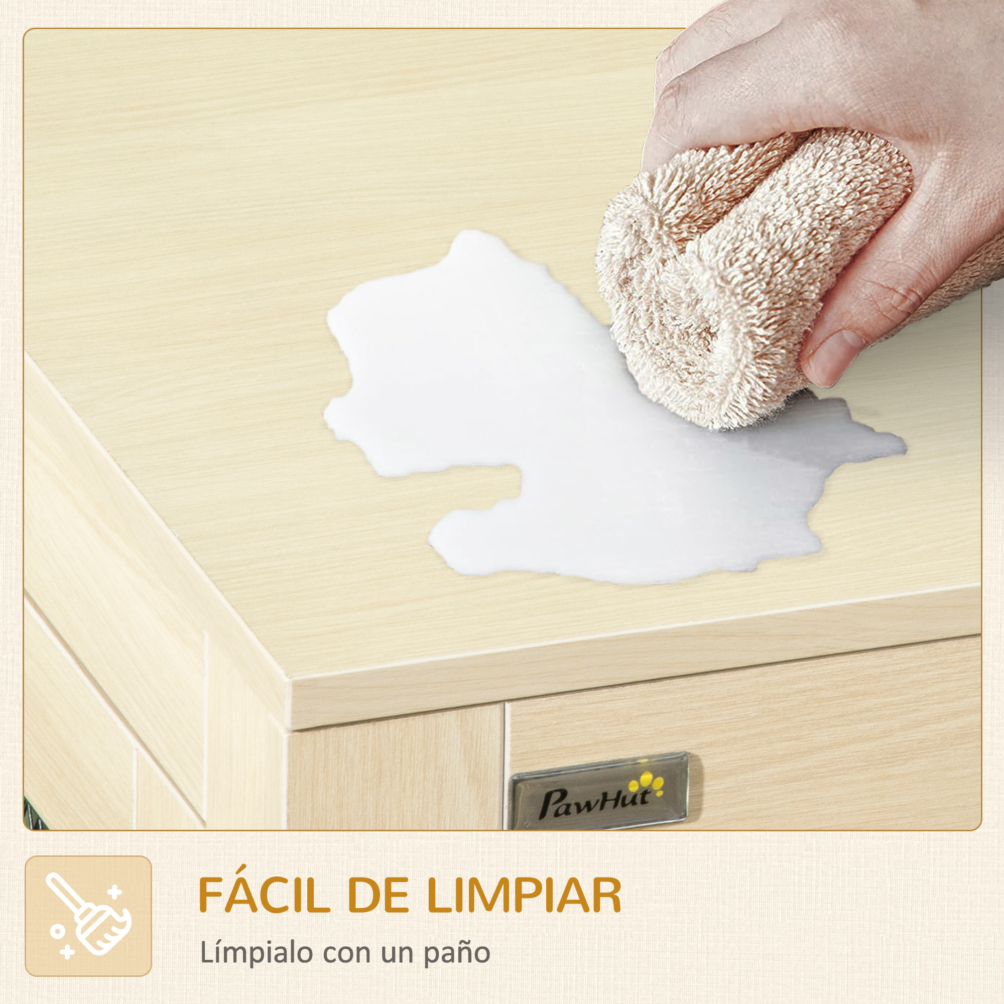Jaula para Perros Grandes Estilo Mueble Casa para Perros 94x60x71,5 cm Mesa Auxiliar con 2 Puertas de Pestillo Cojín de Tela Oxford y Rejillas de Acero Roble