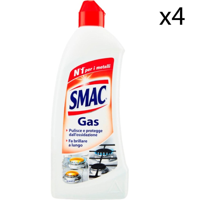 4x Smac Gas Detergente Liquido per Piani Cottura - 4 Flaconi da 500ml