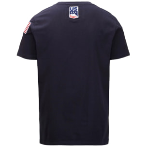 Kappa - T-Shirts & Top Uomo Donna Blu - Ayba2 Flag Us