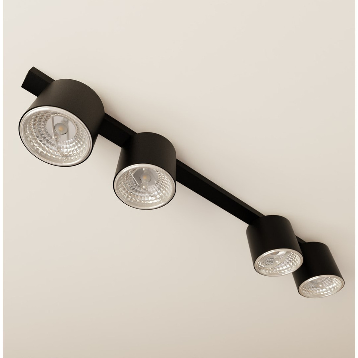Faretto da soffitto Nano in acciaio nero