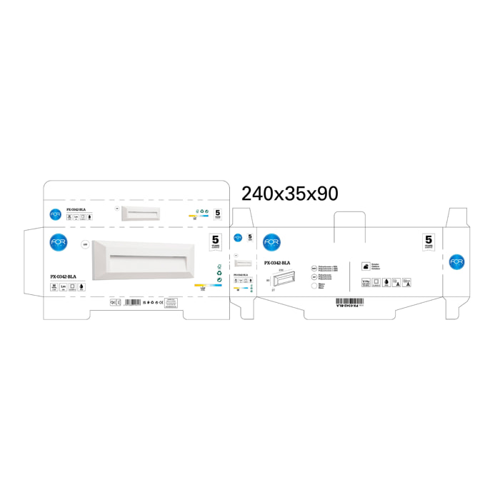 Forlight APLIQUE IP65 SIRAM LED 2.5 BLANCO CÁLIDO - 3000K ON-OFF BLANCO 290