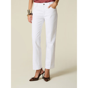 Oltre - Pantalones de dril mezcla de algodón - Blanco