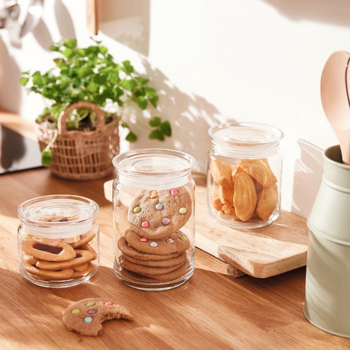 Lote de 2 tarros de conservación con tapa de vidrio- 2 x 1 L Pure Jar Glass - Luminarc