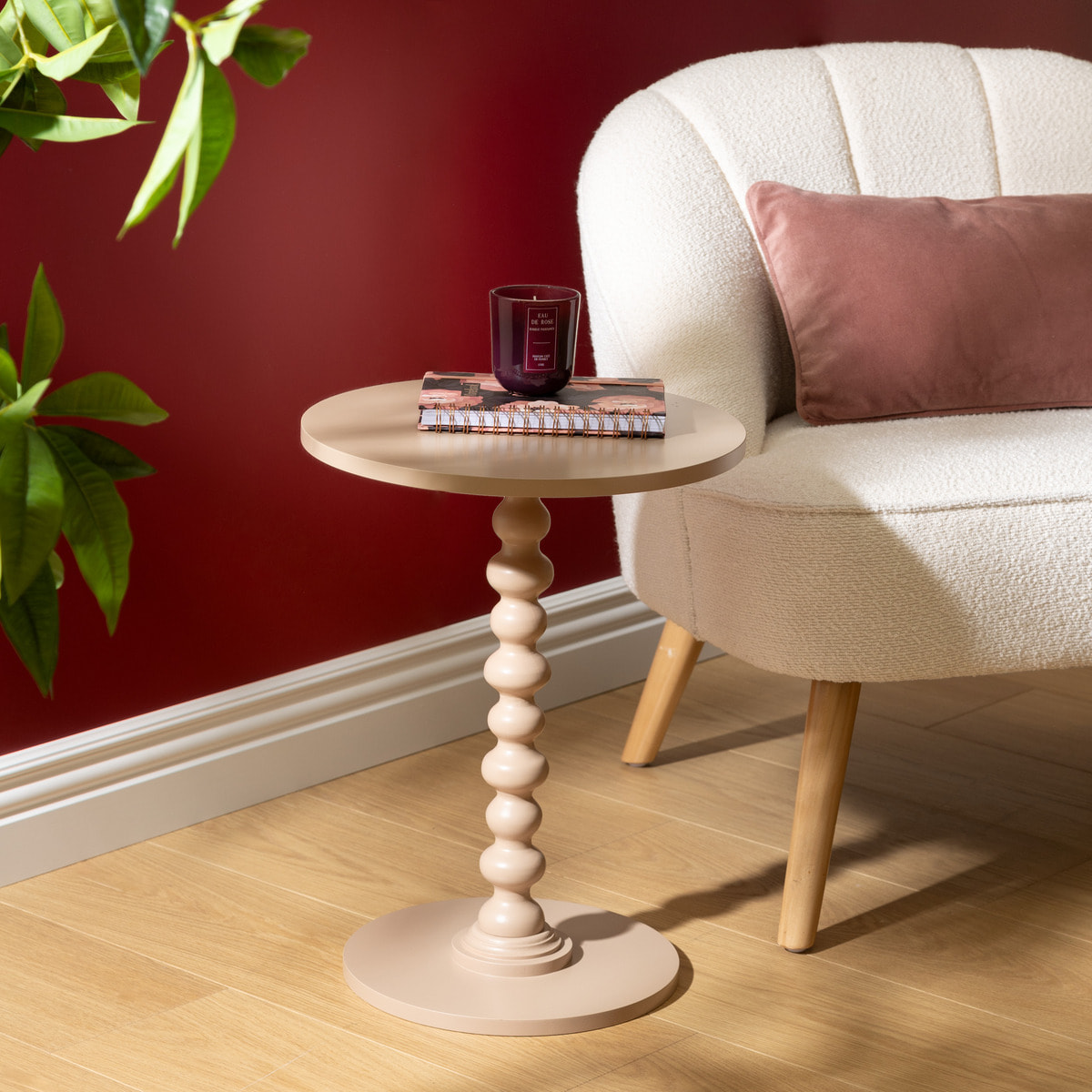 Table d'appoint "Alix" noisette 50x38x38cm