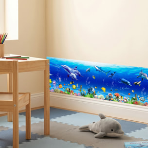 Stickers Muraux décoration adhésifs salle de bain dauphin, baleine, poissons exotiques