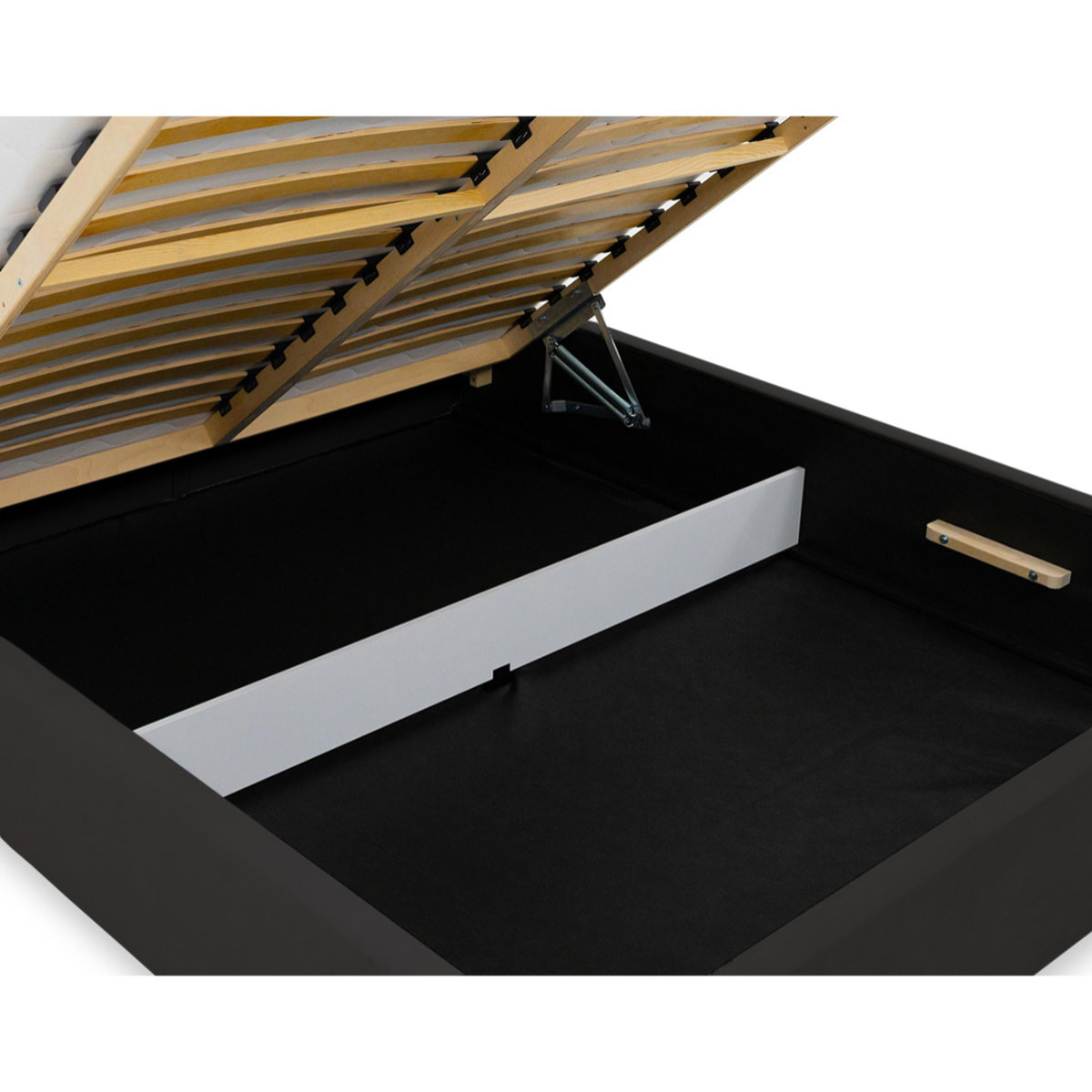 John - lit coffre - 160x200 cm - en velours - sommier inclus - Noir