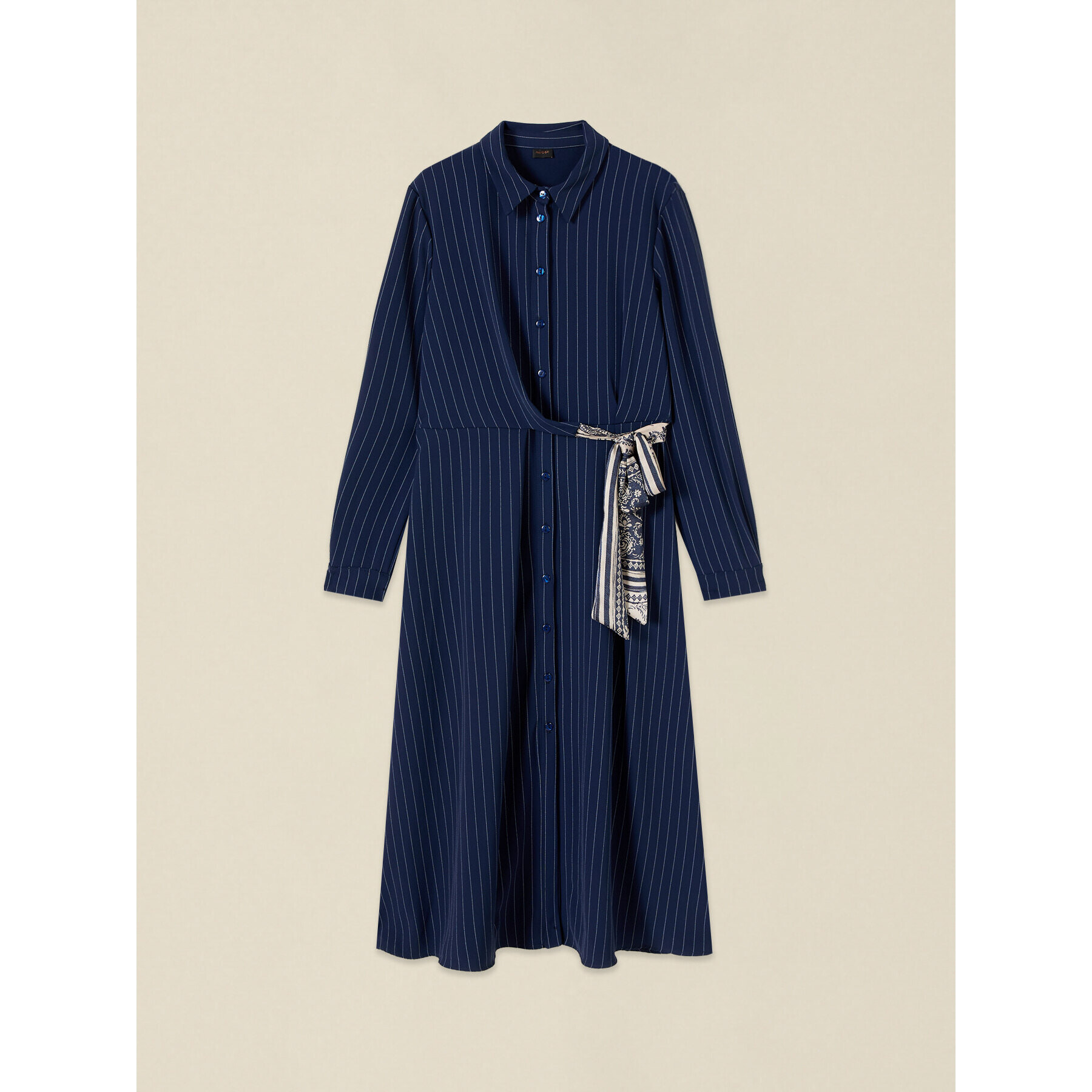 Oltre - Vestito chemisier a righe - Blu