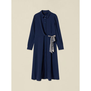 Oltre - Vestito chemisier a righe - Blu