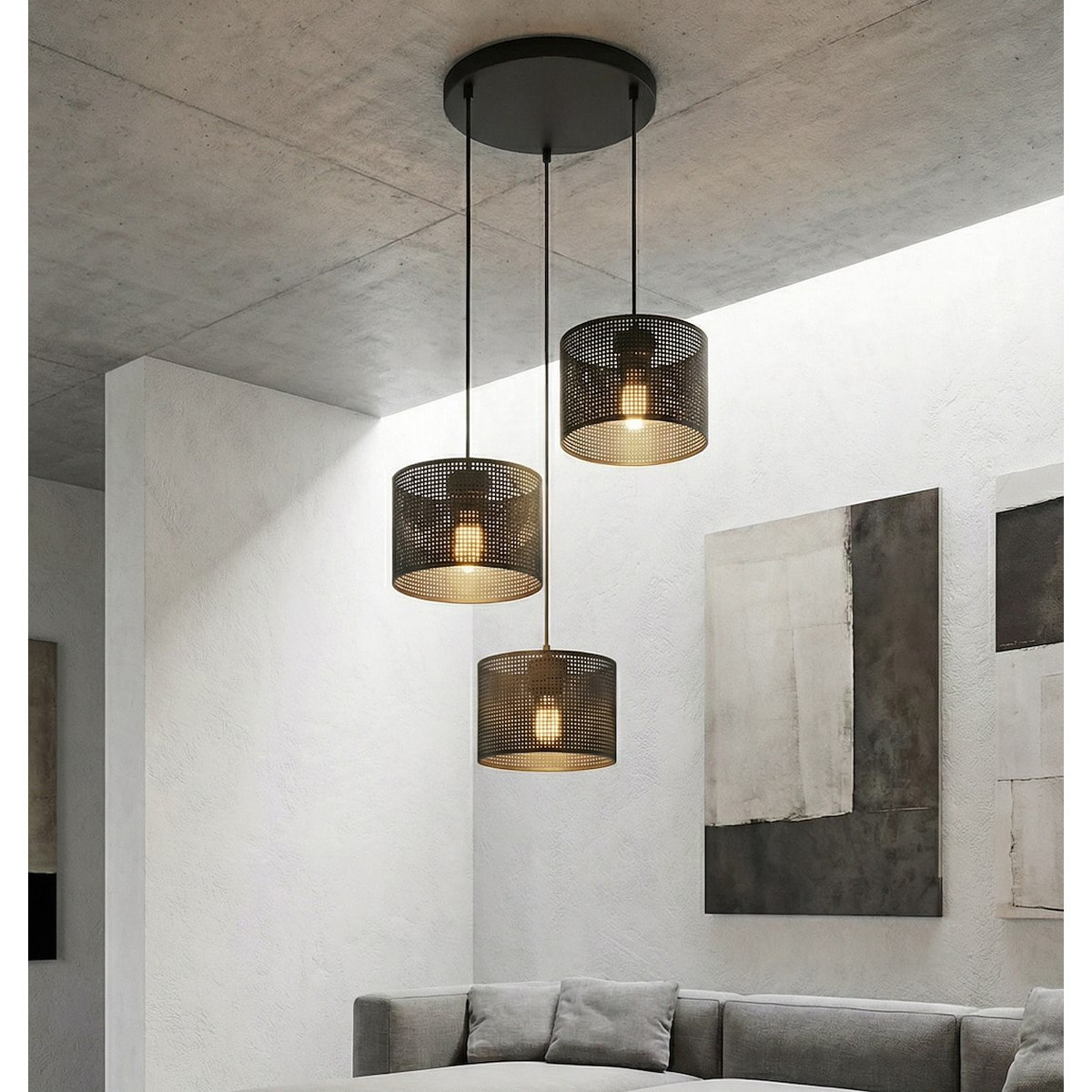 Lampada a sospensione LUX in acciaio nero opaco