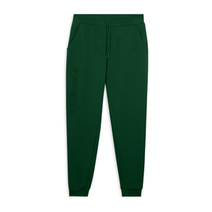 Pantaloni slim in interlock con maxi logo in rilievo