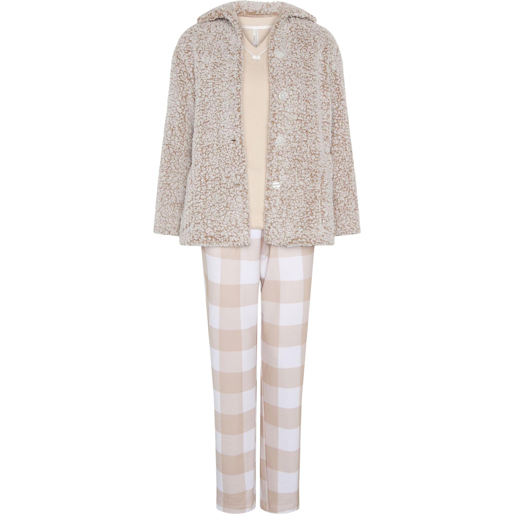 Conjunto de pijama mujer con bata borreguillo