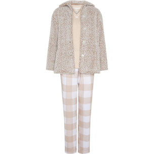 Conjunto de pijama mujer con bata borreguillo