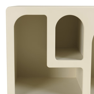 HELENA - Meuble TV 7 niches 160x40cm en bois peint couleur beige